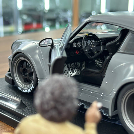 Solido Porsche RWB 2024 1:18 Nardo Grey Diecast Model Car Figure Included - premium collector scale model