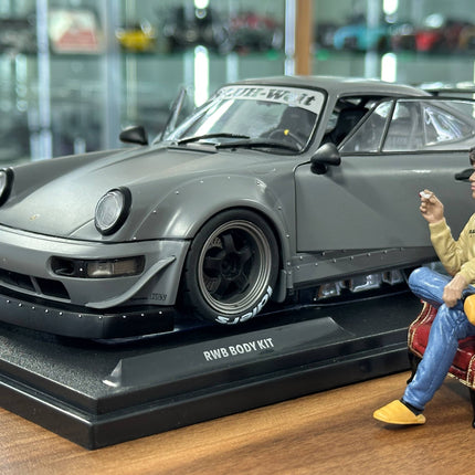 Solido Porsche RWB 2024 1:18 Nardo Grey Diecast Model Car Figure Included - detailed die-cast style model