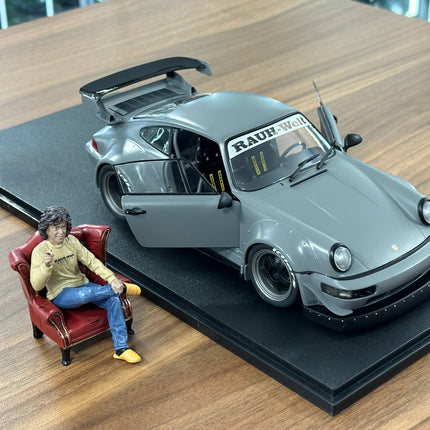 Solido Porsche RWB 2024 1:18 Nardo Grey Diecast Model Car Figure Included - scale model for display