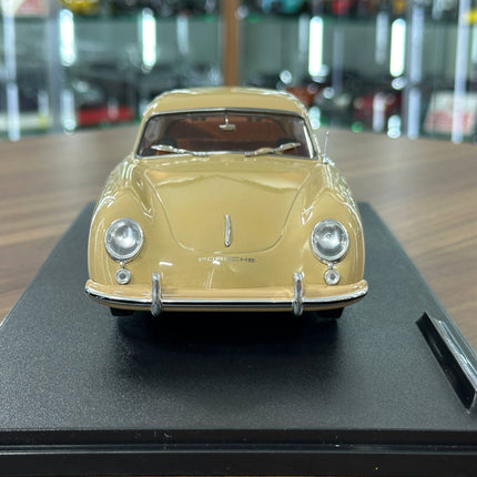 Solido Porsche 356 PRE-A 1:18 Diecast Model Car Beige - studio product photo of the scale model