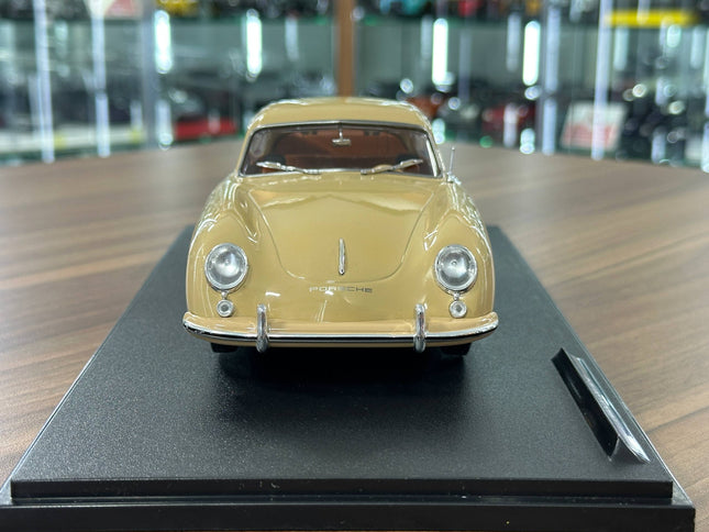 Solido Porsche 356 PRE-A 1:18 Diecast Model Car Beige - studio product photo of the scale model