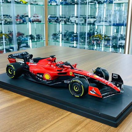 Bburago Ferrari SF-23 #16 Charles Leclerc 1/18 F1 Red Diecast - detailed collector display model