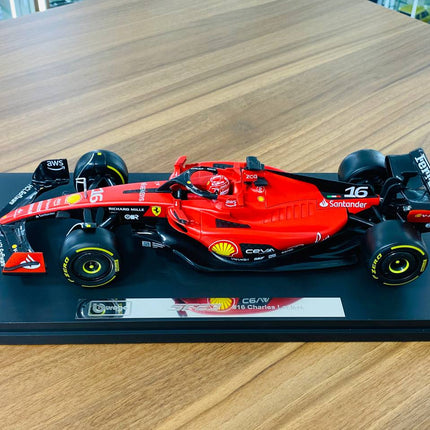 Bburago Ferrari SF-23 #16 Charles Leclerc 1/18 F1 Red Diecast - scale model for display
