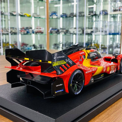 Bburago Ferrari 499P #50 24h Le Mans 1:18 Diecast Model Car Red Yellow - fine detailed model replica
