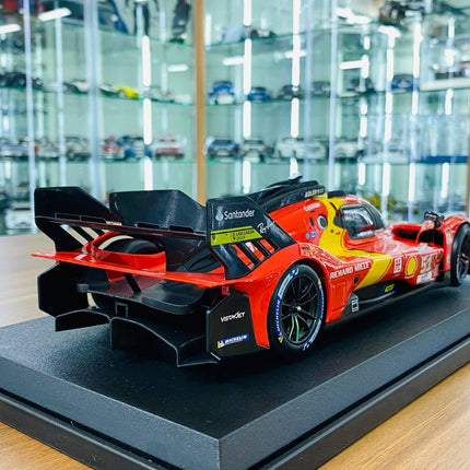 Bburago Ferrari 499P #51 24h Le Mans 1/18 Diecast Model Car Red/Yellow - collector edition scale model
