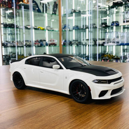 GT Spirit 1/18 Resin Dodge Charger SRT Hellcat White Model Car - detailed collector display model