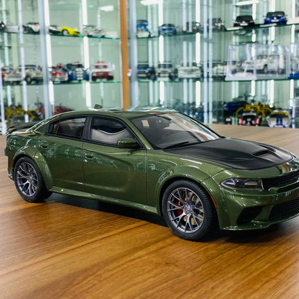 1/18 Resin Dodge Charger SRT Hellcat Wide Body Green GT Spirit Model Car - detailed collector display model