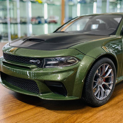 1/18 Resin Dodge Charger SRT Hellcat Wide Body Green GT Spirit Model Car - detailed die-cast style model