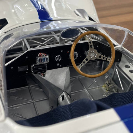 Minichamps Maserati Tipo 61 Birdcage #5 1960 1:12 White/Blue Diecast Model - showroom-quality model replica
