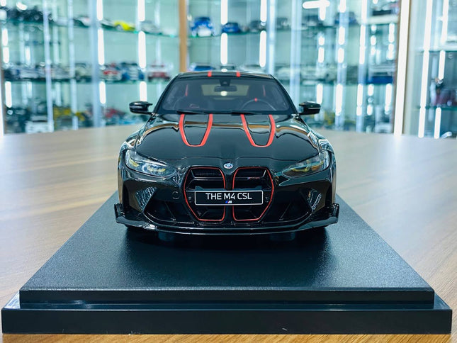 GT Spirit BMW M4 CSL Black 1/18 Resin Model Limited Edition - studio product photo of the scale model
