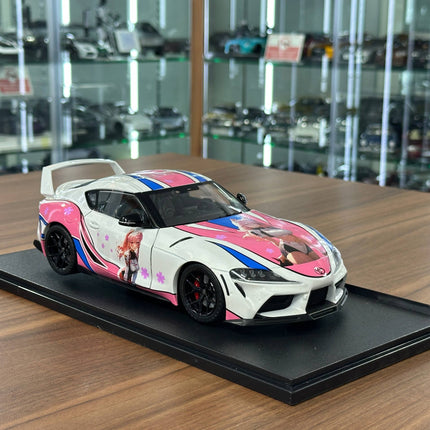 Solido Toyota Supra GR Street Fighter Hitasha 2024 1:18 Diecast Model Car White Pink - detailed collector display model