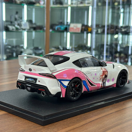 Solido Toyota Supra GR Street Fighter Hitasha 2024 1:18 Diecast Model Car White Pink - fine detailed model replica
