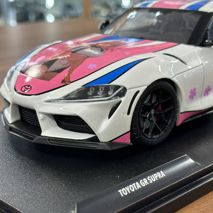 Solido Toyota Supra GR Street Fighter Hitasha 2024 1:18 Diecast Model Car White Pink - detailed die-cast style model