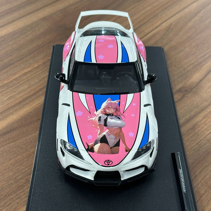 Solido Toyota Supra GR Street Fighter Hitasha 2024 1:18 Diecast Model Car White Pink - collector edition scale model