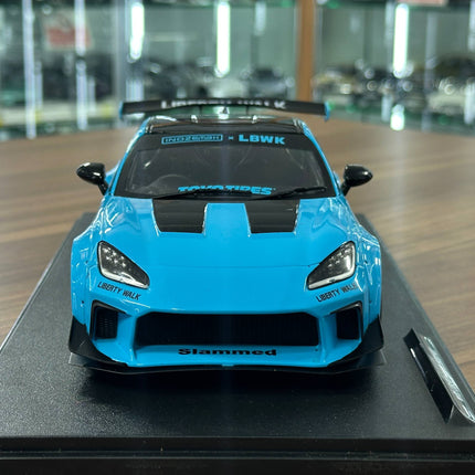Solido Toyota GR86 LBWK BodyKit 2024 1:18 Baby Blue Diecast Model Car - studio product photo of the scale model