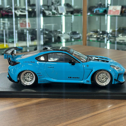 Solido Toyota GR86 LBWK BodyKit 2024 1:18 Baby Blue Diecast Model Car - collectible scale model car