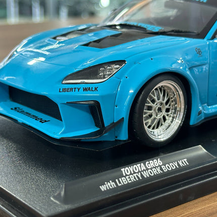 Solido Toyota GR86 LBWK BodyKit 2024 1:18 Baby Blue Diecast Model Car - detailed die-cast style model