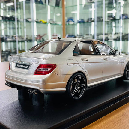 GT Spirit 1/18 Mercedes Benz C63 AMG Silver Resin Model (Limited Edition) - premium collector scale model