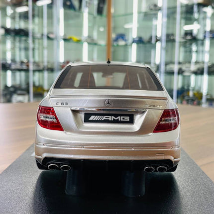 GT Spirit 1/18 Mercedes Benz C63 AMG Silver Resin Model (Limited Edition) - scale model for display