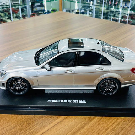 GT Spirit 1/18 Mercedes Benz C63 AMG Silver Resin Model (Limited Edition) - fine detailed model replica