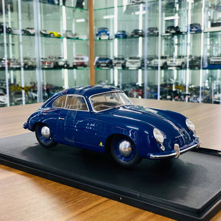 Solido Porsche 356 Pre-A 1953 1/18 Diecast Model Car Blue - detailed collector display model