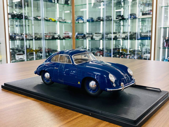 Solido Porsche 356 Pre-A 1953 1/18 Diecast Model Car Blue - detailed collector display model