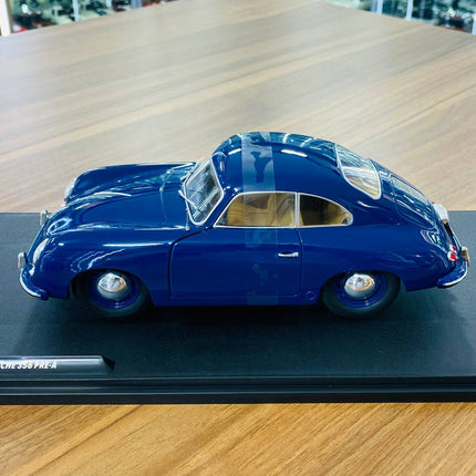 Solido Porsche 356 Pre-A 1953 1/18 Diecast Model Car Blue - scale model for display