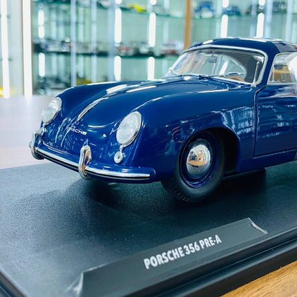 Solido Porsche 356 Pre-A 1953 1/18 Diecast Model Car Blue - detailed die-cast style model