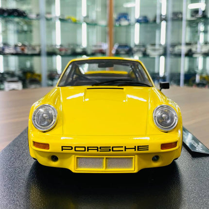 Werk83 Porsche 911 Carrera RSR 3.0 1/18 Resin Diecast Model Yellow - studio product photo of the scale model