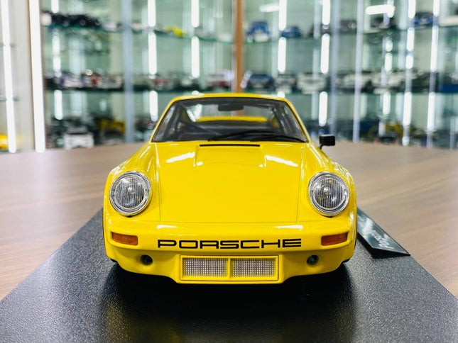 Werk83 Porsche 911 Carrera RSR 3.0 1/18 Resin Diecast Model Yellow - studio product photo of the scale model