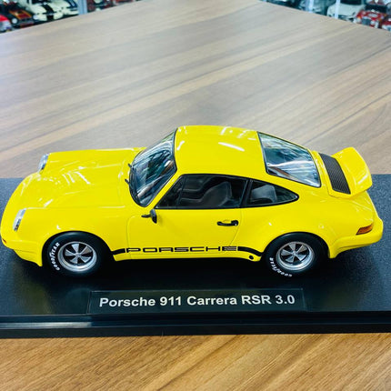 Werk83 Porsche 911 Carrera RSR 3.0 1/18 Resin Diecast Model Yellow - scale model for display