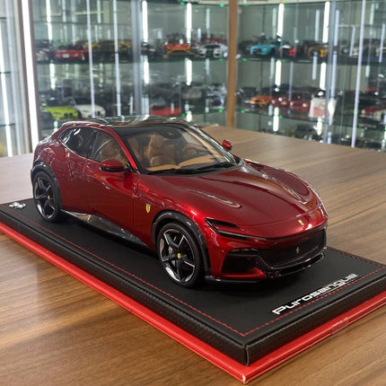 MR Collection 1:18 Ferrari Purosangue Rosso Portofino Resin Model - detailed collector display model