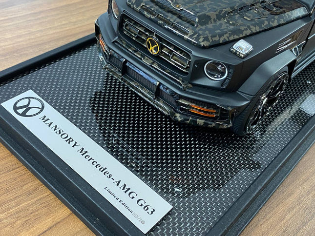 Motorhelix Mercedes-Benz G63 Mansory 1:18 Resin Matt Black - studio product photo of the scale model