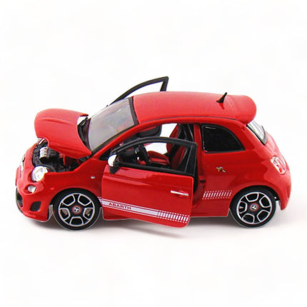 Bburago 1/18 Abarth 500 Diecast Model Car Red - collectible scale model car