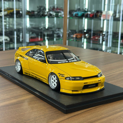 Ignition Model 1:18 Resin Nissan Skyline GT-R R33 Pandem Yellow - detailed collector display model