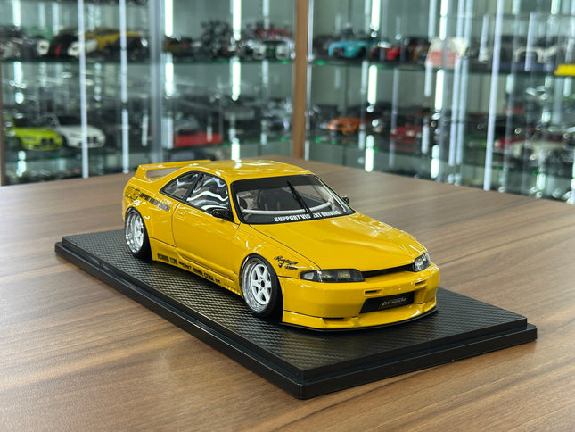 Ignition Model 1:18 Resin Nissan Skyline GT-R R33 Pandem Yellow - detailed collector display model