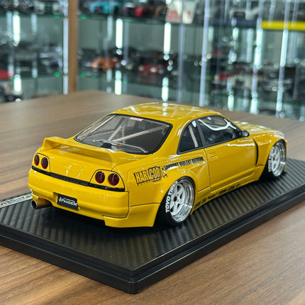Ignition Model 1:18 Resin Nissan Skyline GT-R R33 Pandem Yellow - hand-finished display model
