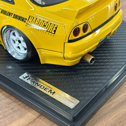 Ignition Model 1:18 Resin Nissan Skyline GT-R R33 Pandem Yellow - detailed model car replica