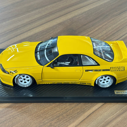 Ignition Model 1:18 Resin Nissan Skyline GT-R R33 Pandem Yellow - scale model for display