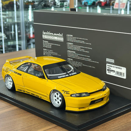 Ignition Model 1:18 Resin Nissan Skyline GT-R R33 Pandem Yellow - scale model collectible piece