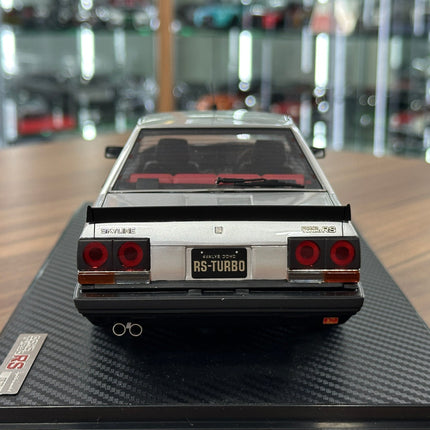 Ignition Model 1:18 Nissan Skyline GT-R 2000 RS-Turbo R30 Silver/Black Resin Model - showroom-quality model replica