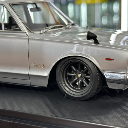 Ignition Model 1:18 Nissan Skyline 2000 GT-R PGC10 Silver Resin Diecast Model - collectible scale model car