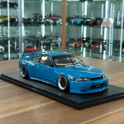 Ignition Model 1:18 Nissan Skyline GT-R R33 Pandem Blue Resin Model - detailed collector display model