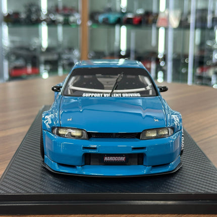 Ignition Model 1:18 Nissan Skyline GT-R R33 Pandem Blue Resin Model - premium collector scale model