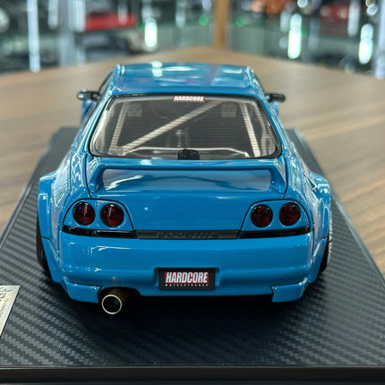 Ignition Model 1:18 Nissan Skyline GT-R R33 Pandem Blue Resin Model - studio product photo of the scale model