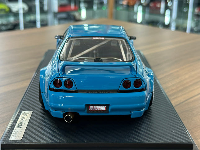 Ignition Model 1:18 Nissan Skyline GT-R R33 Pandem Blue Resin Model - studio product photo of the scale model