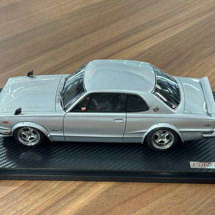 Ignition Model Nissan Skyline 2000 GT-R KPGC10 1:18 Resin Silver - fine detailed model replica