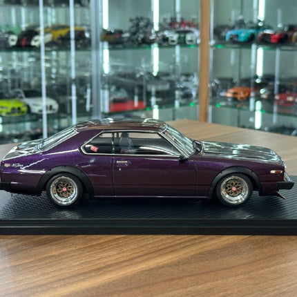 Ignition Model 1:18 Nissan Skyline 2000 GT-ES C210 Purple Resin - detailed die-cast style model