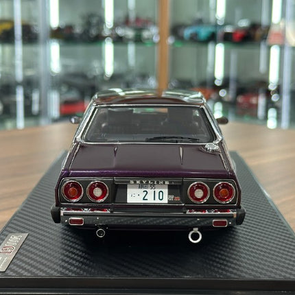 Ignition Model 1:18 Nissan Skyline 2000 GT-ES C210 Purple Resin - premium collector scale model