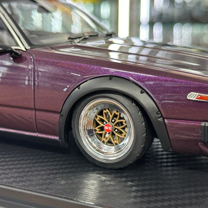 Ignition Model 1:18 Nissan Skyline 2000 GT-ES C210 Purple Resin - collectible scale model car
